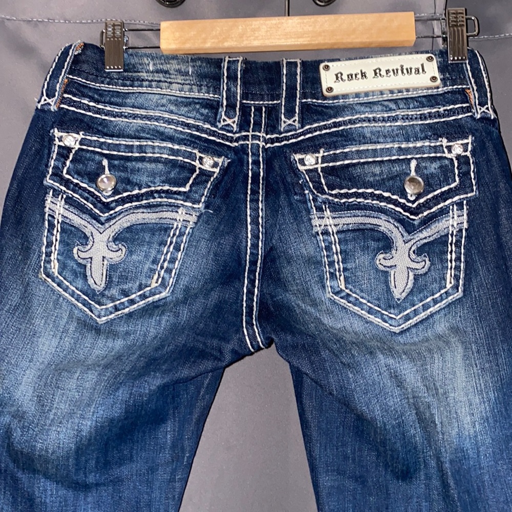 Rock Revival Kai Slim Boot Dark Wash Denim Jean 27